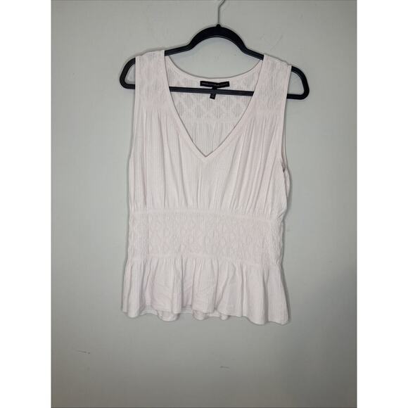 White House Black Market Light Pink Sleeveless Top W/ruching At Waist Size L - Picture 1 of 8